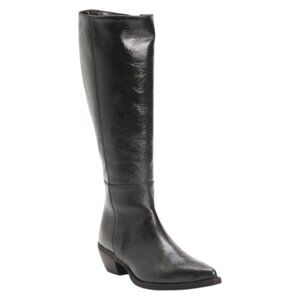 EMANUELE CRASTO Made In Italy Patent Leather High Shaft Boots